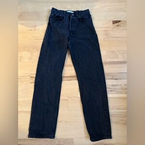 Reformation High Rise Straight Black Jeans Size 23